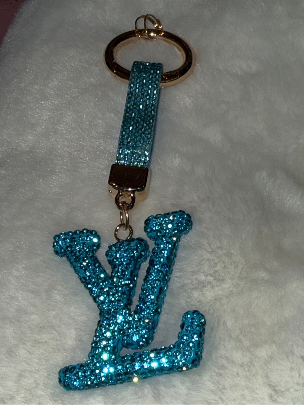 Blue Crystal LV Keychain - Picture 4 of 4